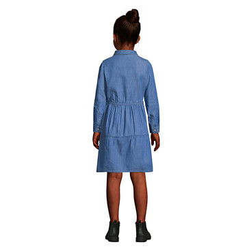Chambray-Kleid mit halber Knopfleiste für Mädchen image number 2