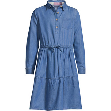 Chambray-Kleid mit halber Knopfleiste für Mädchen image number 0