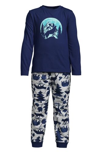 Boys Long Sleeve Graphic Pajama Set Lands End