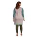 Women's Plus Size Fine Gauge Cotton Long Open Cardigan Sweater, Back