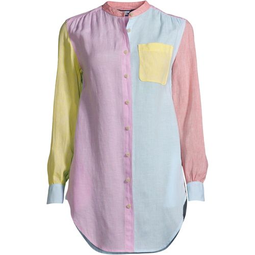 Women's Linen A-Line Long Sleeve Tunic Top - image 3