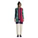 Women's Petite Fine Gauge Cotton Long Open Cardigan Sweater - Pattern, Front