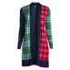 Women's Petite Fine Gauge Cotton Long Open Cardigan Sweater - Pattern, Front