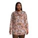 Women's Plus Size Linen A-Line Long Sleeve Tunic Top, Front