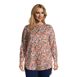 Women's Plus Size Linen A-Line Long Sleeve Tunic Top, Front