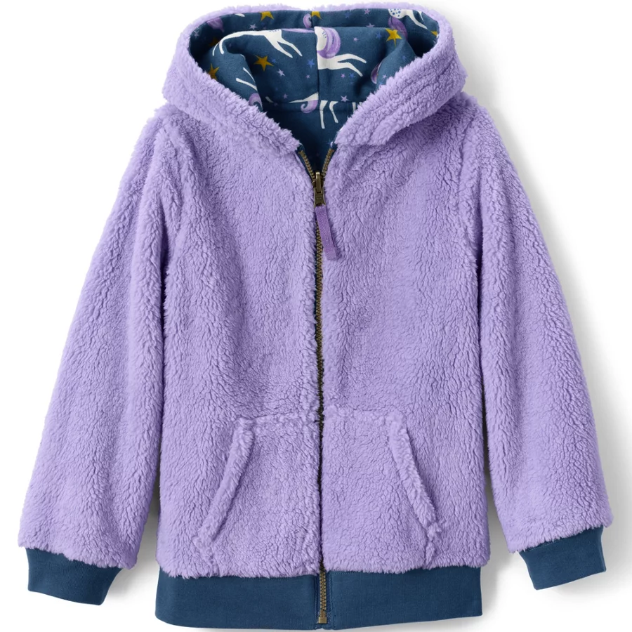 Kids' Reversible Sherpa Fleece Hoodie