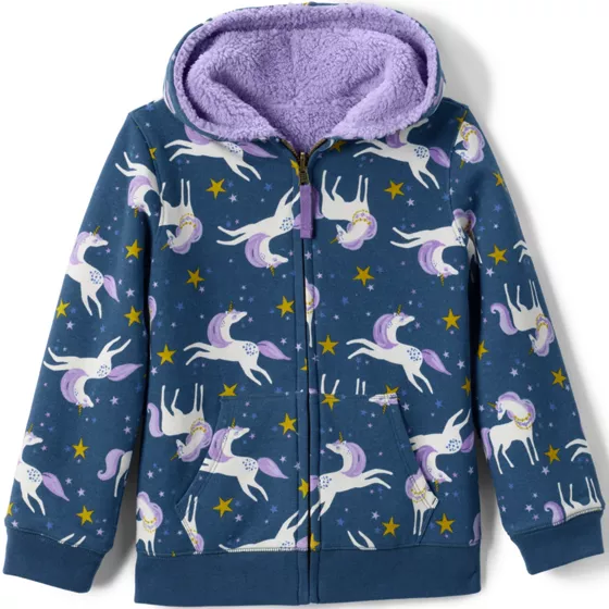 Kids Reversible Sherpa Fleece Hoodie - primary