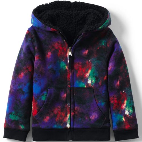 Kids' Reversible Sherpa Fleece Hoodie Lands' End