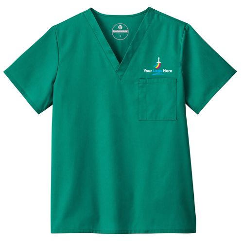 White Swan Fundamentals Unisex Extra Big Plus Size Scrubs Uniform V-neck Top 1 Pocket