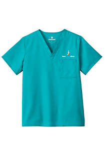 White Swan Fundamentals Unisex Extra Big Plus Size Scrubs Uniform V-neck Top 1 Pocket