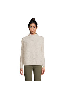 Women's Relaxed Cashmere Rib Funnel Neck Sweater 