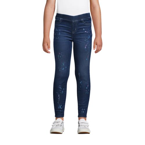 Girls Iron Knees Denim Jeggings Lands End