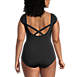 Women's Plus Size Chlorine Resistant Tummy Control Cap Sleeve X-Back One Piece Swimsuit, Back
