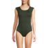Women's Chlorine Resistant Tummy Control Cap Sleeve X-Back One Piece Swimsuit, Front