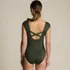 Women's Chlorine Resistant Tummy Control Cap Sleeve X-Back One Piece Swimsuit, Back