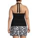 Women's Plus Size Chlorine Resistant Square Neck Halter Tankini Swimsuit Top, Back