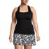 Women's Plus Size Chlorine Resistant Square Neck Halter Tankini Swimsuit Top, Front