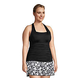 Women's Plus Size Chlorine Resistant Square Neck Halter Tankini Swimsuit Top, alternative image