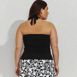 Women's Plus Size Chlorine Resistant Square Neck Halter Tankini Swimsuit Top, Back