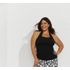Women's Plus Size Chlorine Resistant Square Neck Halter Tankini Swimsuit Top, Front