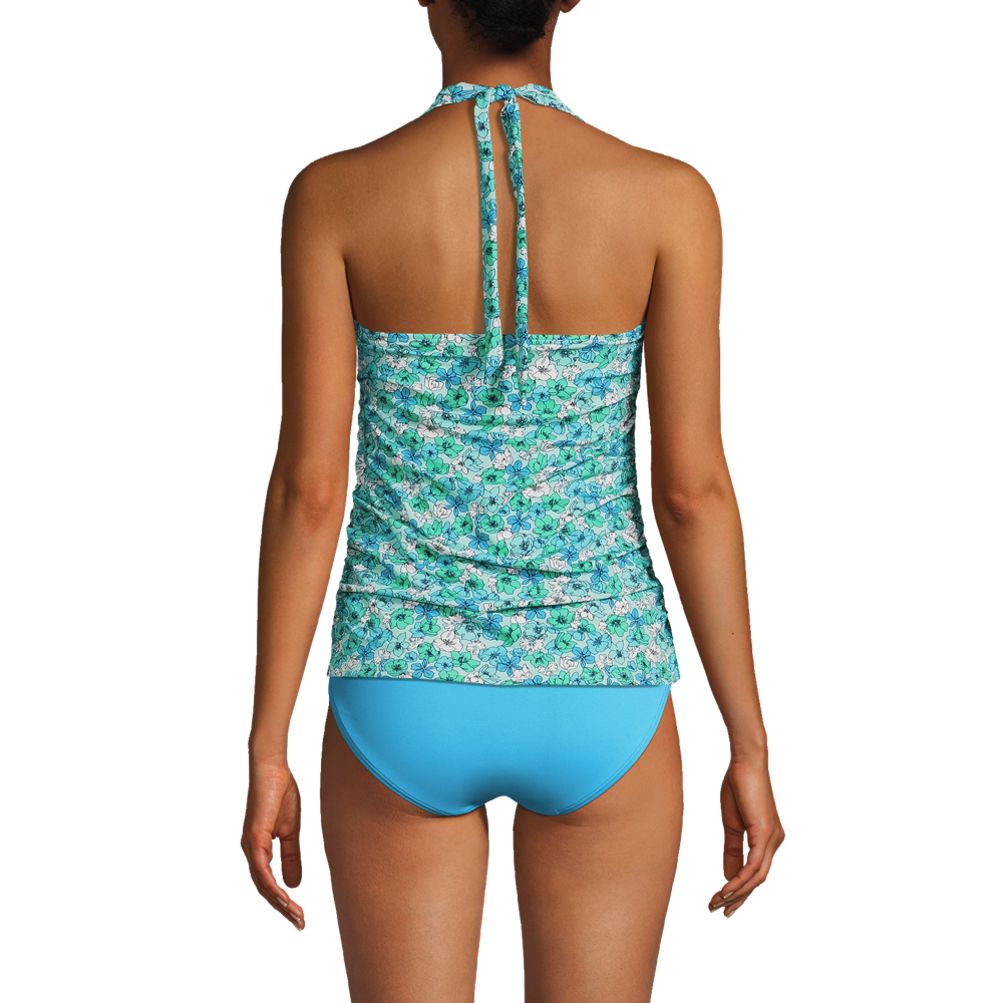 Women's Chlorine Resistant Square Neck Halter Tankini Swimsuit Top