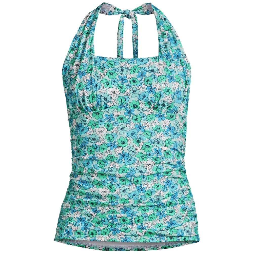  Lands' End Womens Chlorine Resistant Square Neck Halter Tankini  Top Swimsuit Navy/Emerald Decor Paisley Regular 2 : Clothing, Shoes &  Jewelry