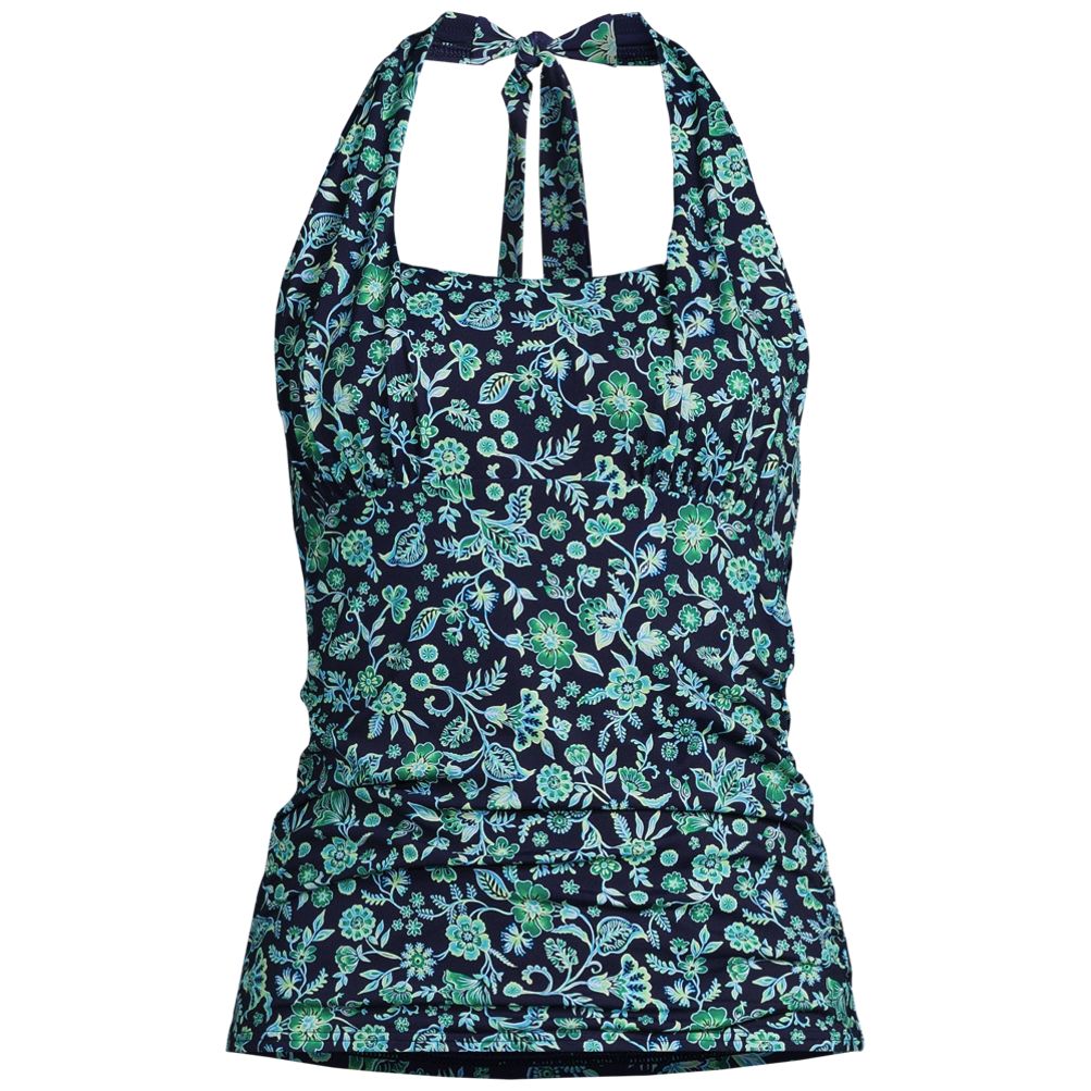 Chlorine Resistant Aquamore Print Square Neck Tankini Top, Tankini Top