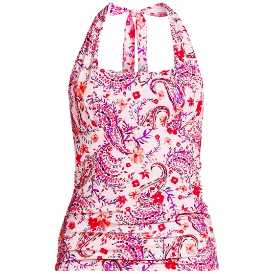 Women's Chlorine Resistant Square Neck Halter Tankini Swimsuit Top - primary