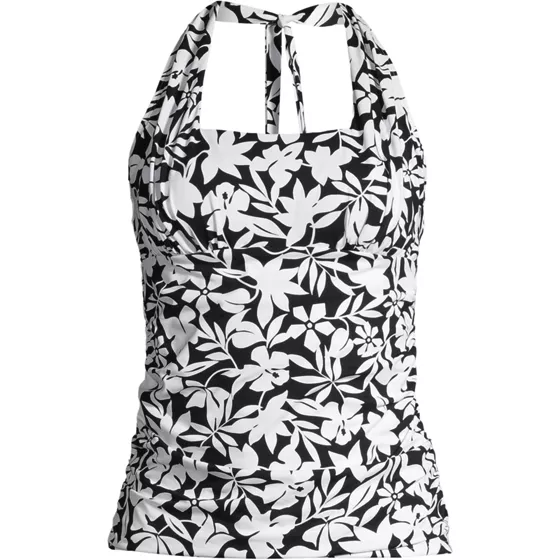 Women's Chlorine Resistant Square Neck Halter Tankini Swimsuit Top - primary