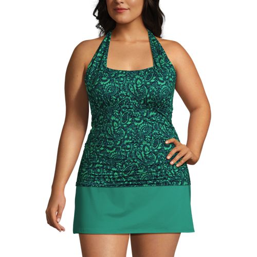 Birdsong Plus Size Hibiscus Shirred Underwire Tankini Top & Reviews