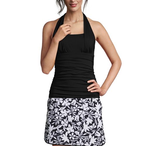 Women's Chlorine Resistant Square Halter Neck Tankini Top Lands' End