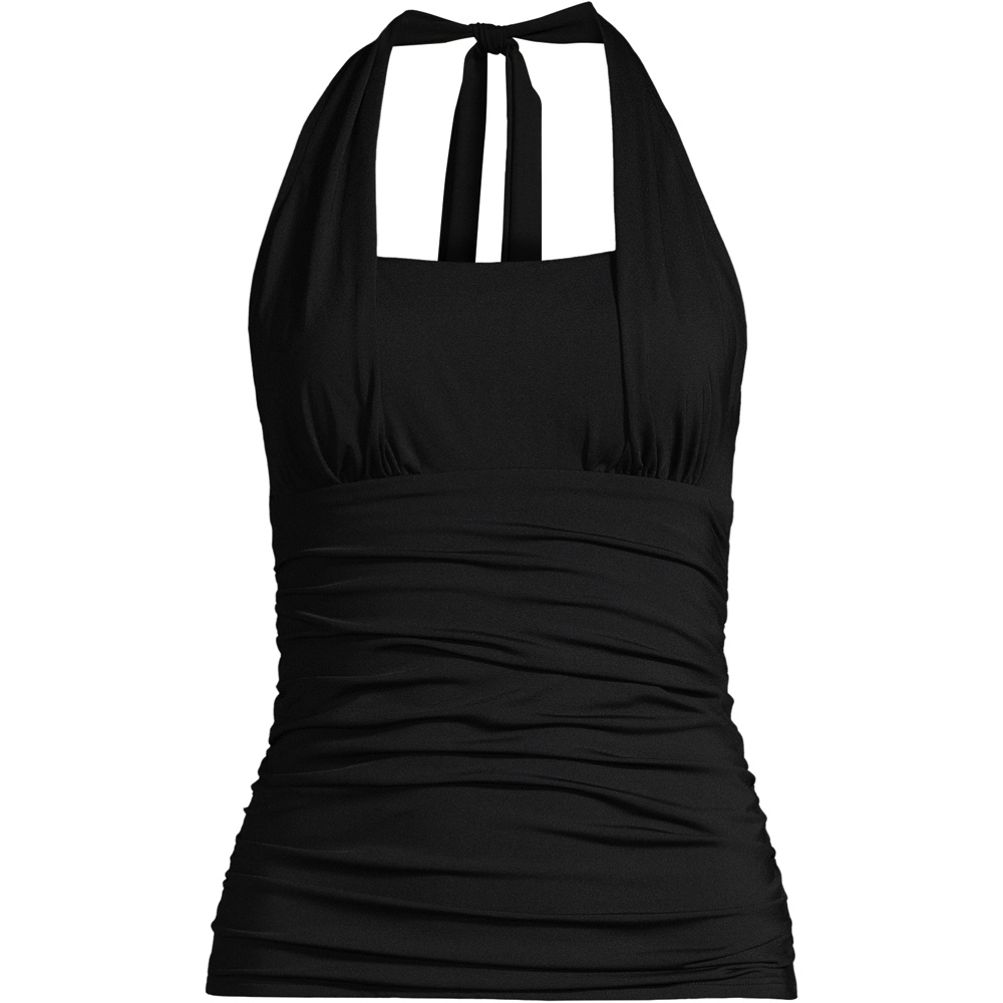 Panel Square Neck Tankini Top - Black Embroidery - FINAL SALE – DM Fashion