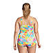Women's Plus Size Chlorine Resistant Tummy Control Sweetheart One Piece Swimsuit Adjustable Straps, Back