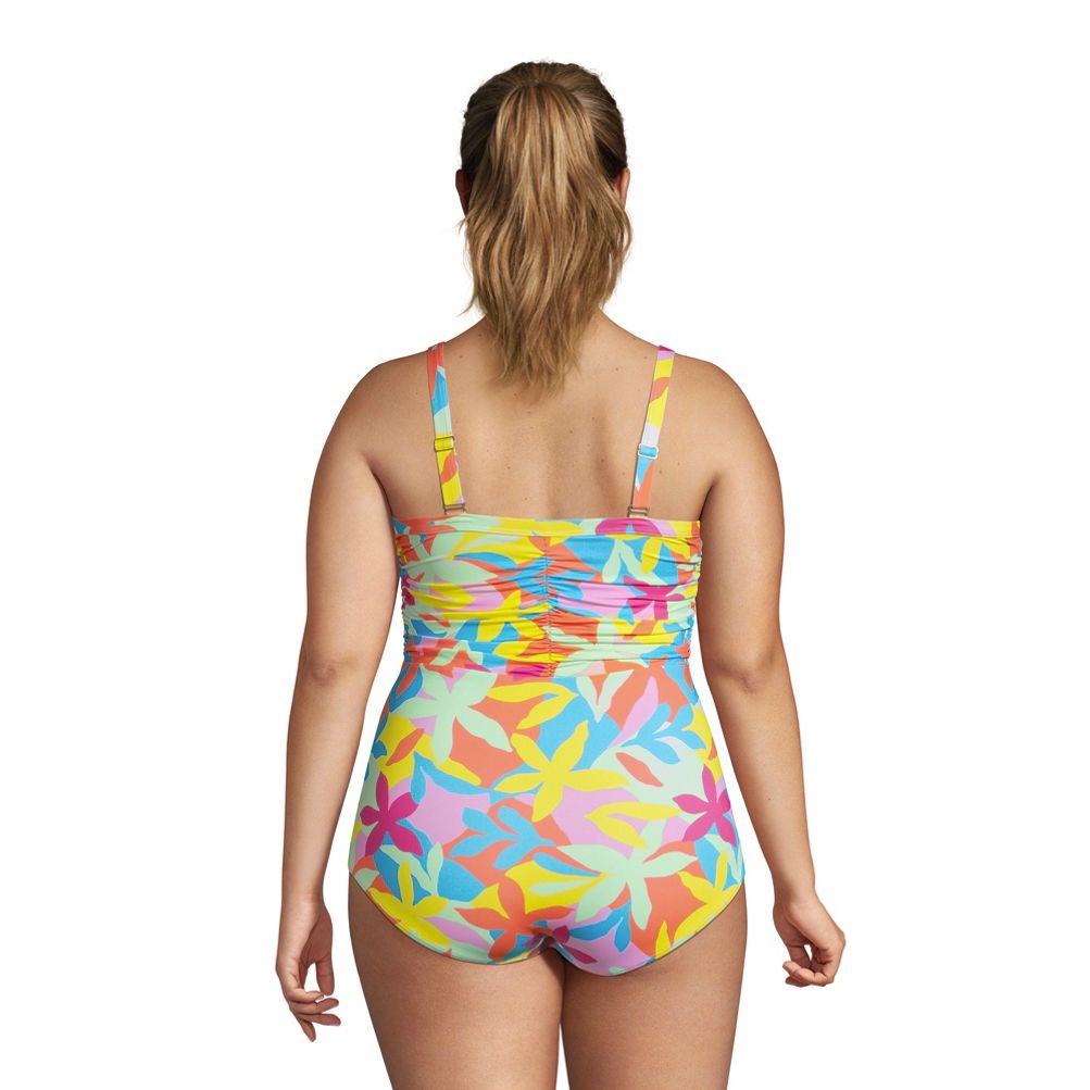 Lands' End Women's Plus Size DDD-Cup SlenderSuit Tummy Control Chlorine  Resistant Skirted One Piece Swimsuit 