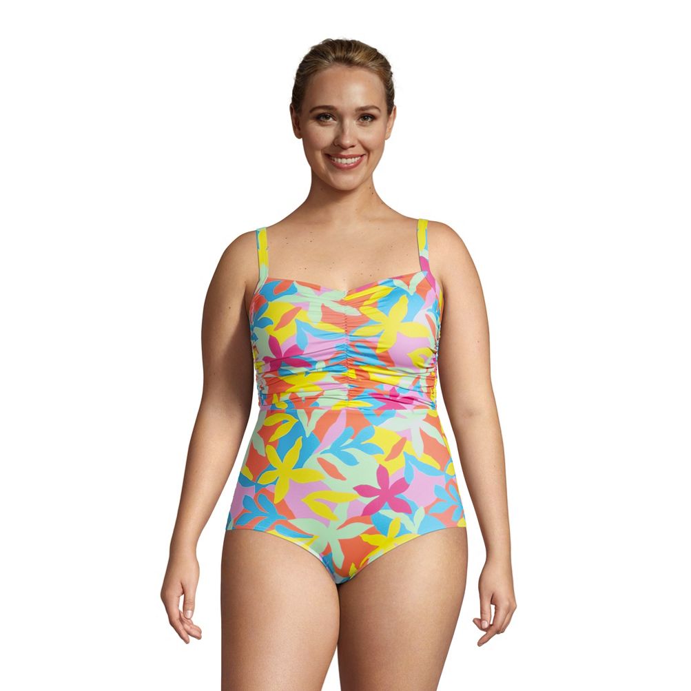 Women's Plus Size Chlorine Resistant Tummy Control Sweetheart One Piece  Swimsuit Adjustable Straps