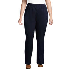 Lands End Womens Sport Knit High Rise Elastic Waist Pull On Pants 