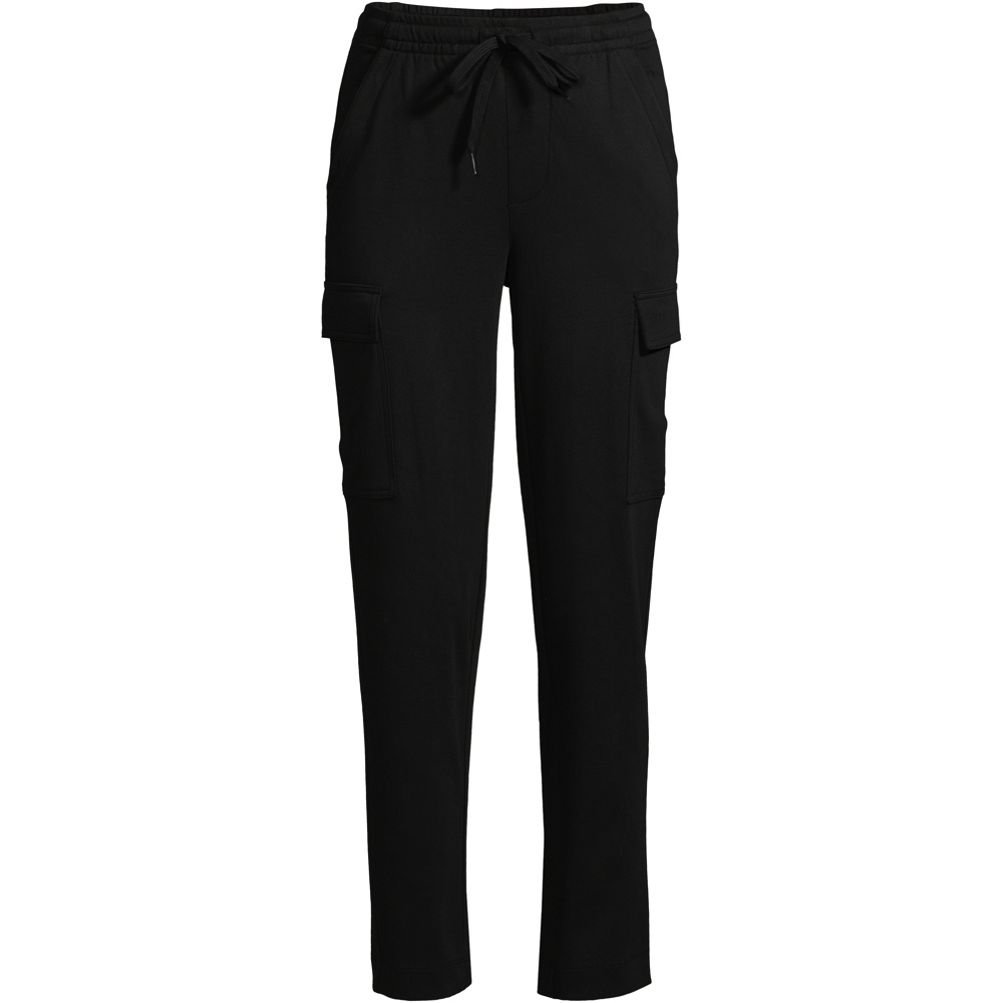 SALE Women's LANDS' END Black Stretch Knit Dress Pants, Size 14, Pre-Owned