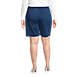 Women's Plus Size High Rise Sport Knit Elastic Waist Denim Jean Shorts, Back