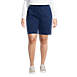 Women's Plus Size High Rise Sport Knit Elastic Waist Denim Jean Shorts, Front