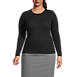 Women's Plus Size Cotton Modal Long Sleeve Textured Stitch Pullover Sweater, Front