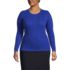 Women's Plus Size Cotton Modal Long Sleeve Textured Stitch Pullover Sweater, Front