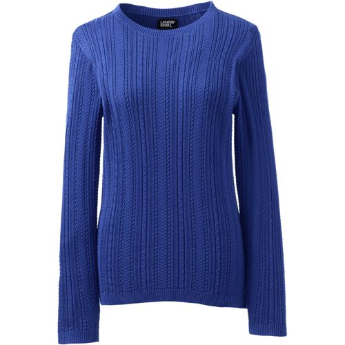 Women's Cotton Modal Long Sleeve Textured Stitch Pullover Sweater