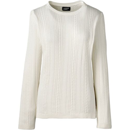 Women's Cotton Modal Long Sleeve Textured Stitch Pullover Sweater