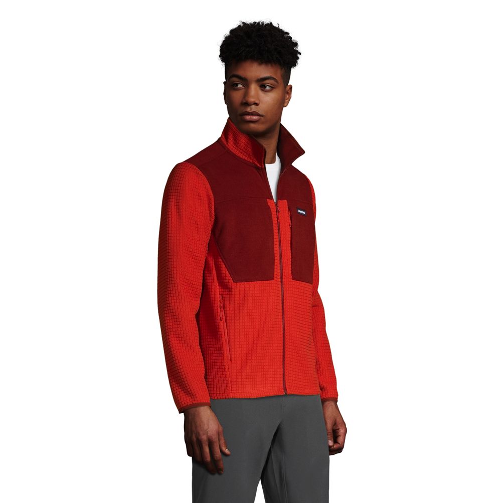 Grid fleece outlet jacket