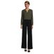 Women's Shirred Long Sleeve Split Neck Blouse, alternative image