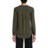 Women's Petite Shirred Long Sleeve Split Neck Blouse, Back