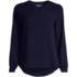 School Uniform Women's Shirred Long Sleeve Split Neck Blouse, Front