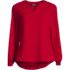 Women's Shirred Long Sleeve Split Neck Blouse, Front
