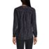 Women's Shirred Long Sleeve Stripe Split Neck Blouse, Back