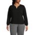 Women's Plus Size Shirred Long Sleeve Split Neck Blouse, Front